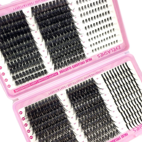 60-Row DIY Lash Extension Kit – Individual Cluster Lashes 10–18mm with Bond & Seal Eye Makeup Tool